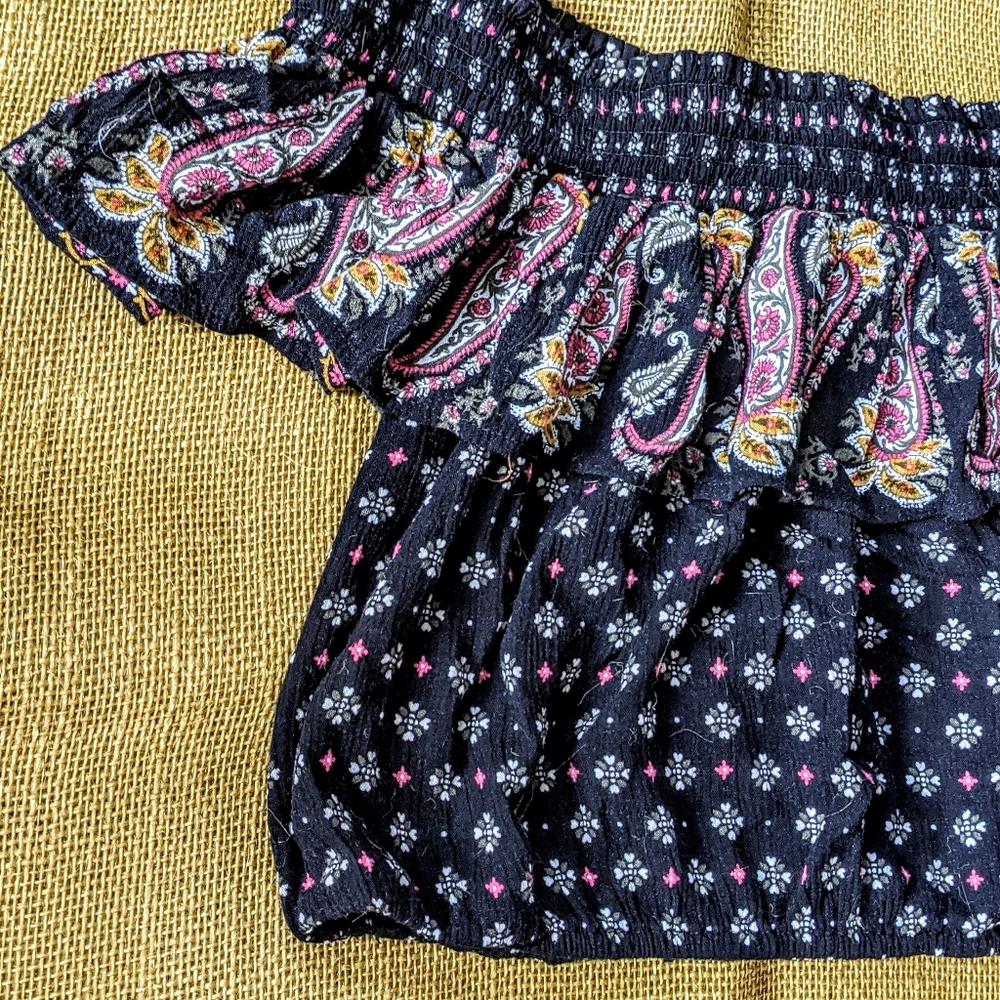 Cute Sweet Summer Hippie Vibes Ruffle Crop Top Fun - Picture 12 of 14